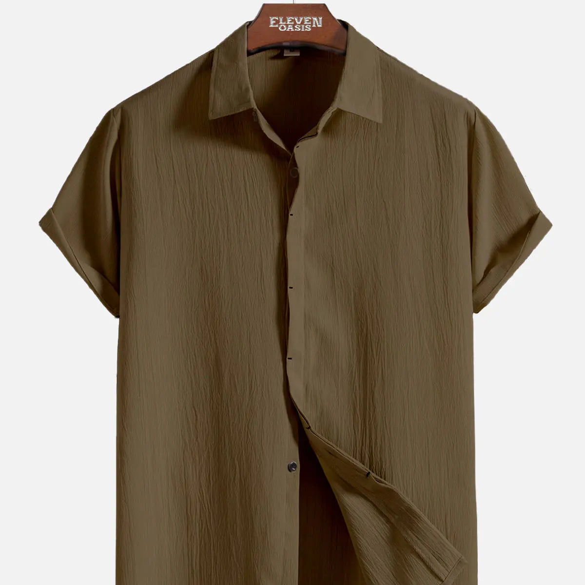 Men's Everyday Crinkle Texture Short Sleeve Shirt ElevenOasis