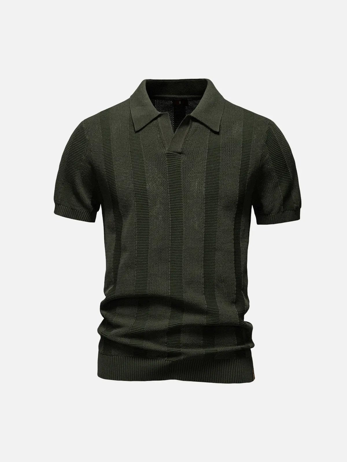 Men's Textured Stripe Knit Polo Shirt Eleven Oasis