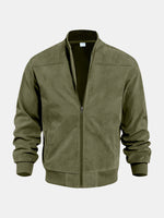 Men's Suede-Feel Bomber Jacket ElevenOasis