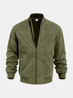 Men's Suede-Feel Bomber Jacket ElevenOasis