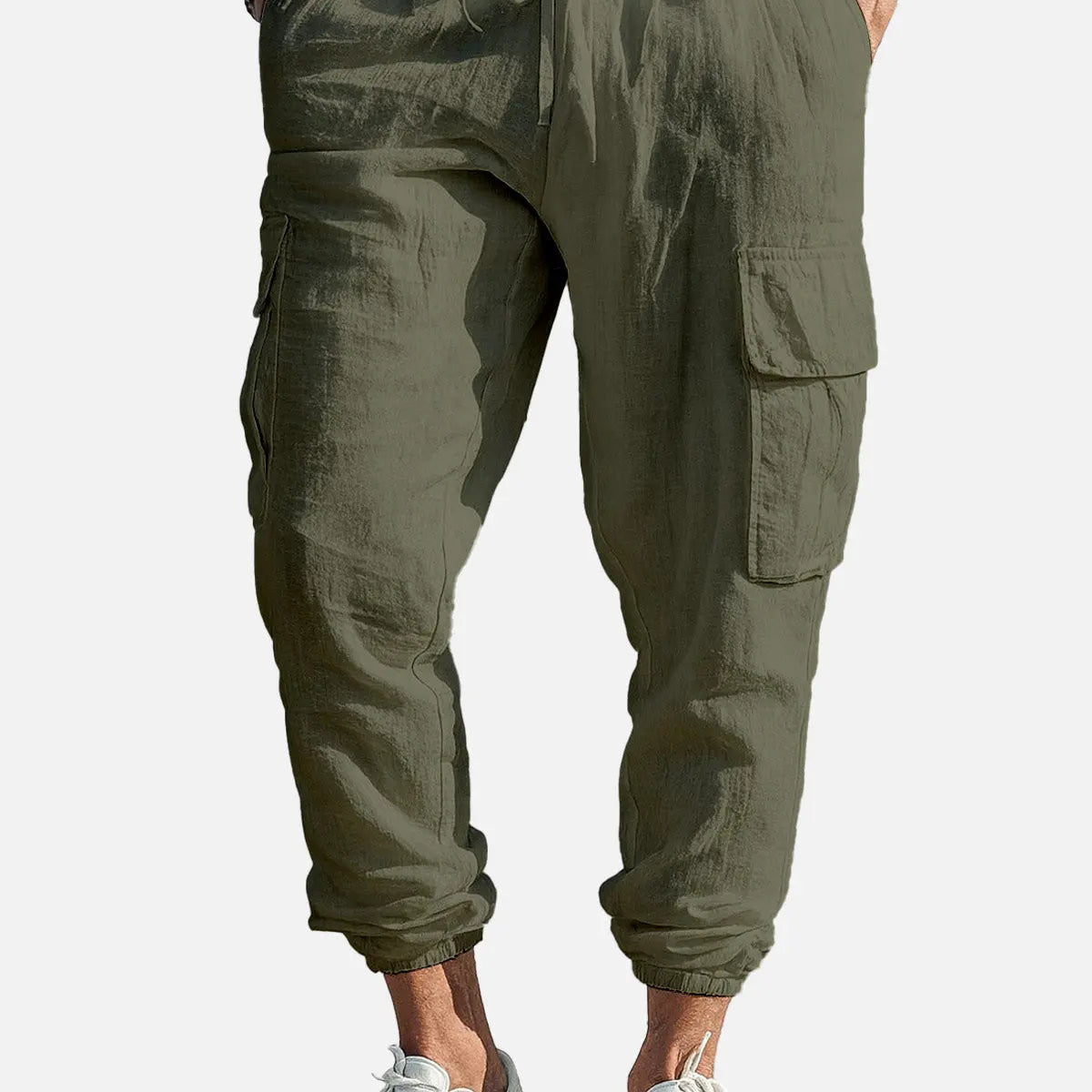 Men's Casual Linen Cargo Jogger Pants ElevenOasis
