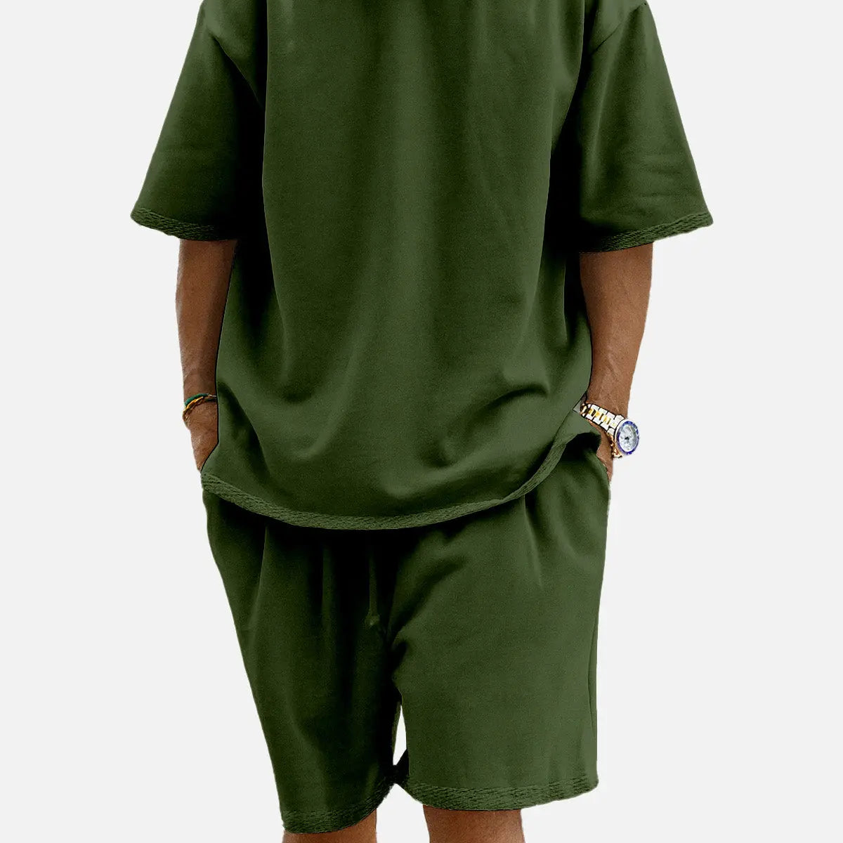 Men's Casual Two-Piece Short Sleeve Shirt and Shorts Set Eleven Oasis
