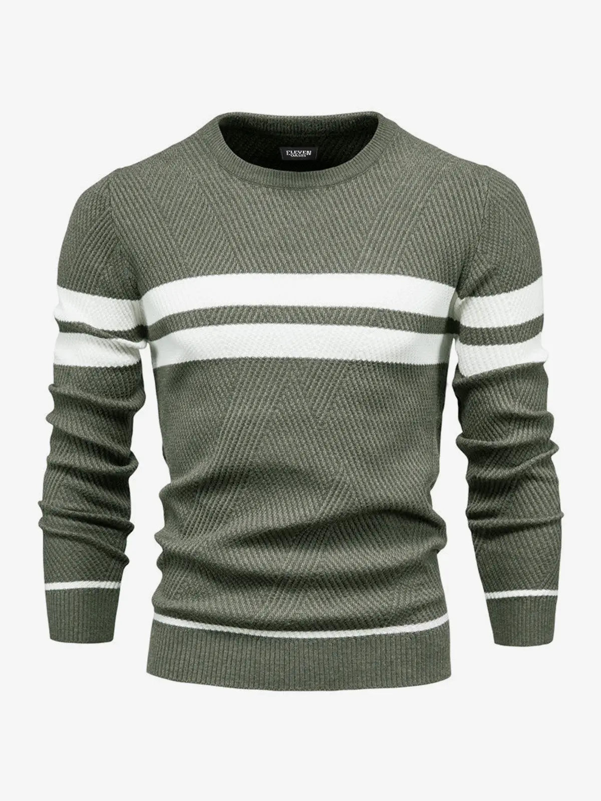 Men's Slim Stripe Knit Sweater ElevenOasis