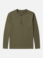 Men's Cotton Henley Long Sleeve Shirt Eleven Oasis