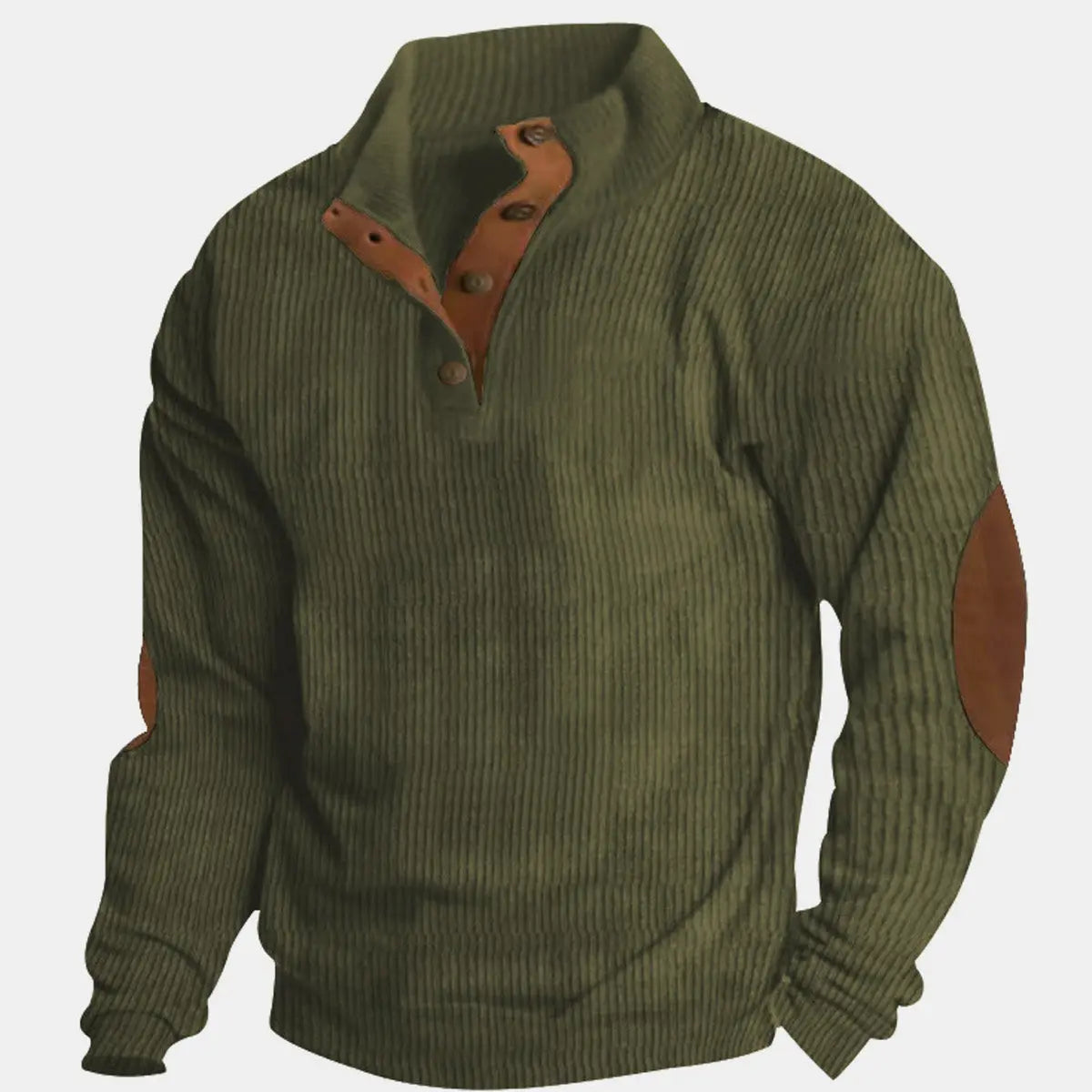 Men's Corduroy-Style Pullover Sweatshirt ElevenOasis