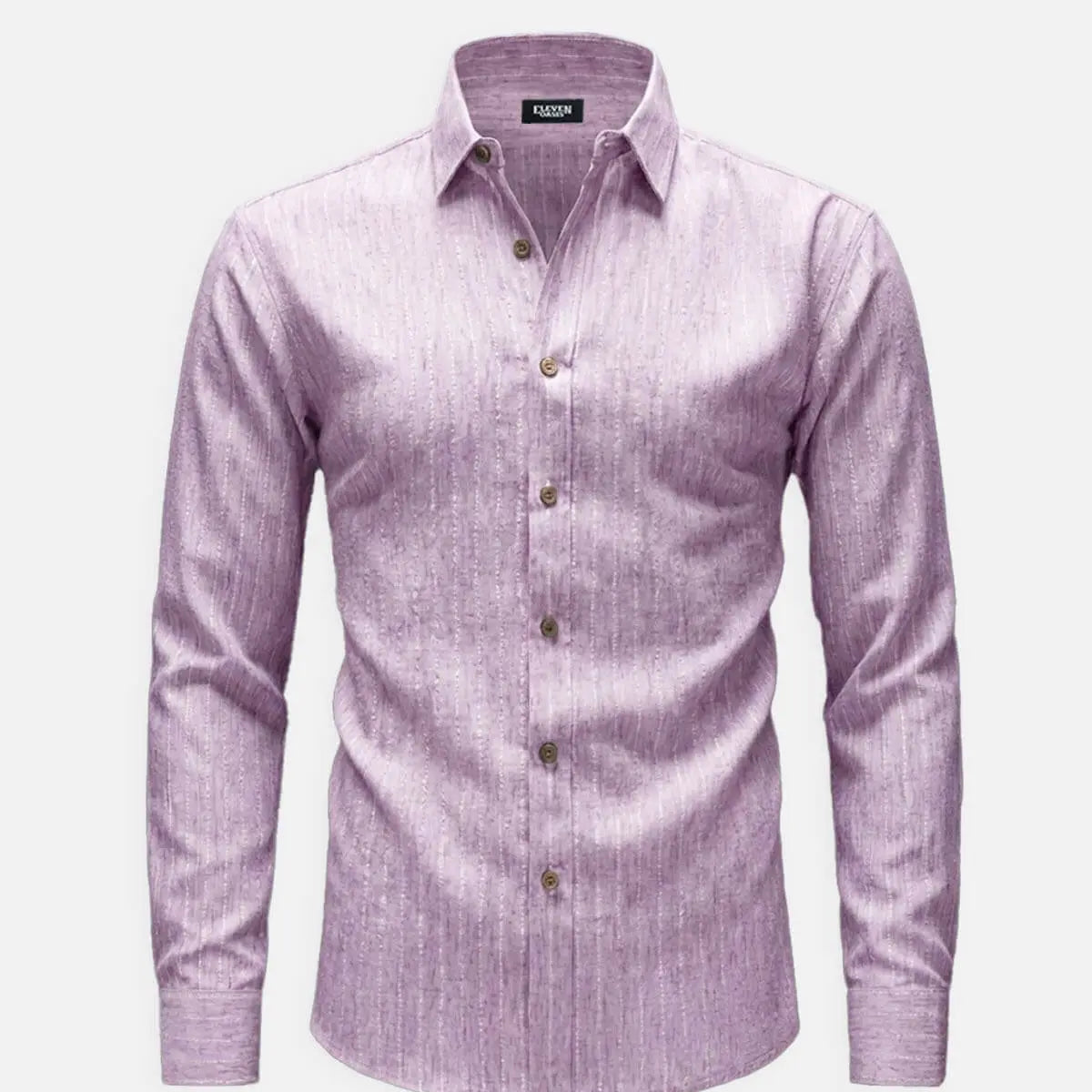 Men's Subtle Sheen Striped Long Sleeve Shirt ElevenOasis