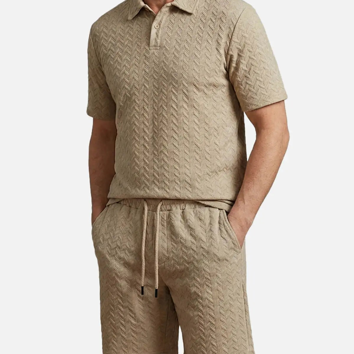 Men's Slim Fit Short Sleeve Polo & Shorts Set Eleven Oasis