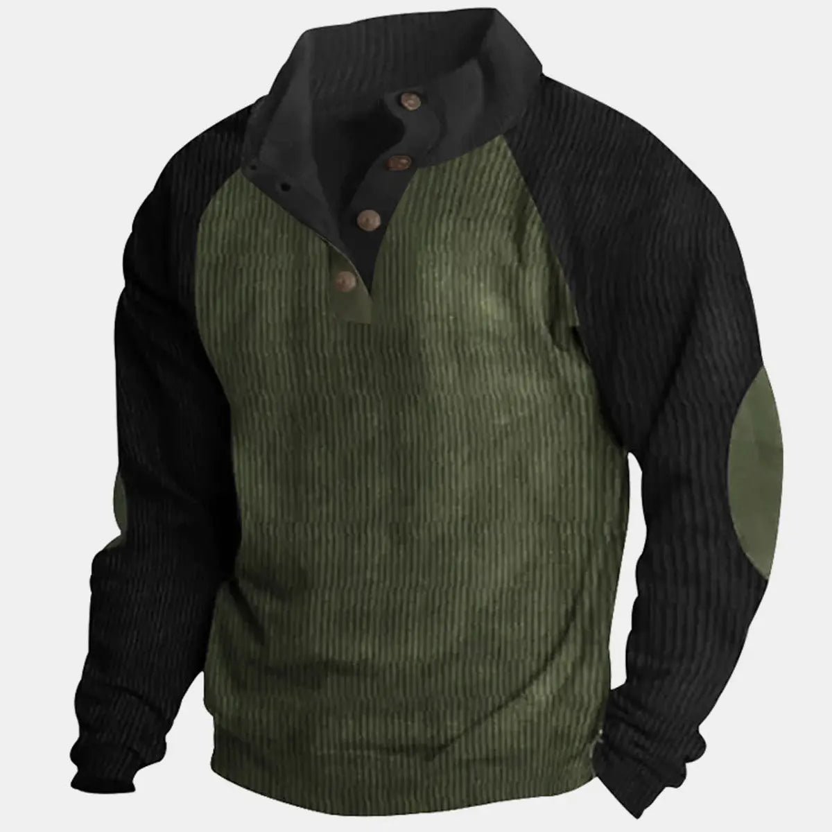 Men's Colorblock Raglan Corduroy Pullover ElevenOasis