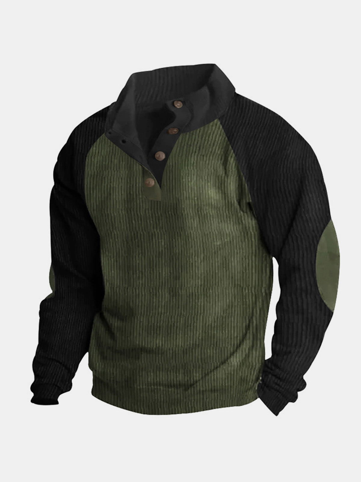 Men's Colorblock Raglan Corduroy Pullover ElevenOasis