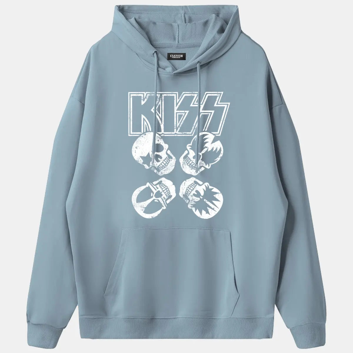 KISS Logo Band Faces Graphic Hoodie Eleven Oasis