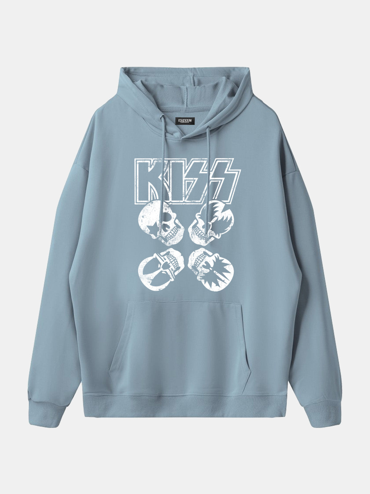KISS Logo Band Faces Graphic Hoodie Eleven Oasis