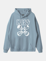 KISS Logo Band Faces Graphic Hoodie Eleven Oasis