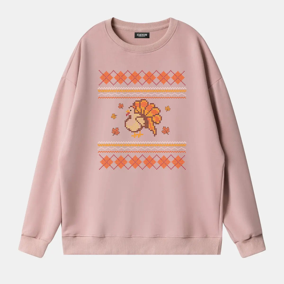 Thanksgiving Turkey Pattern Sweatshirt Eleven Oasis