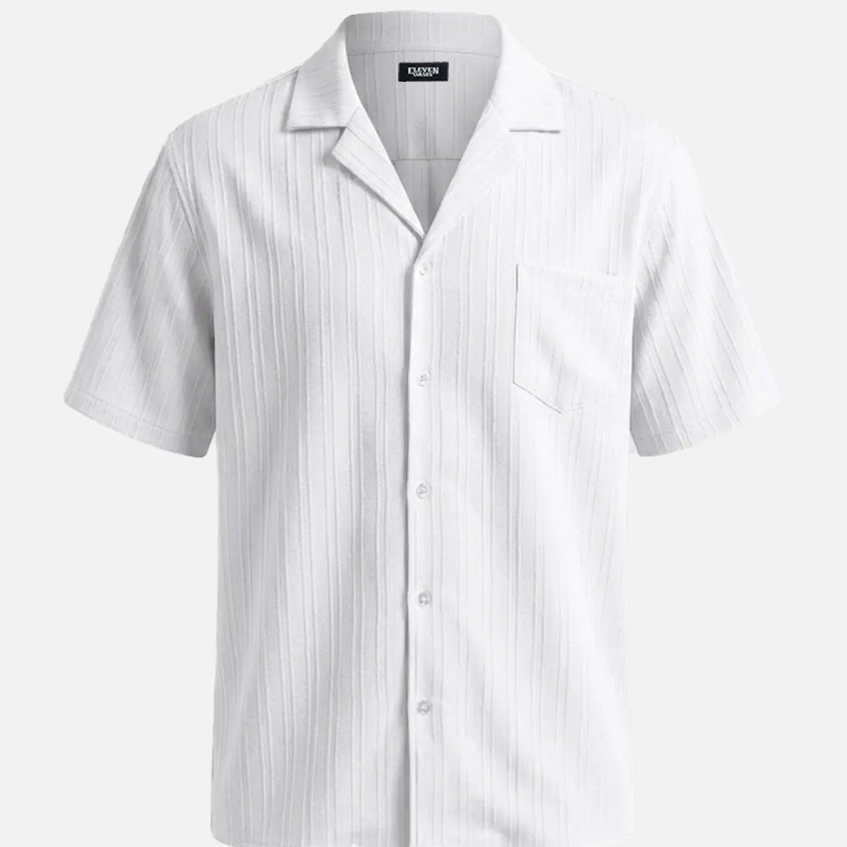 Men's Textured Camp Collar Short Sleeve Shirt ElevenOasis