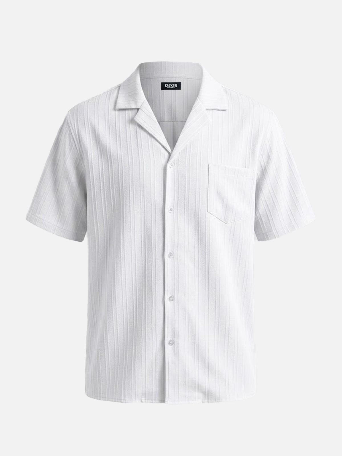 Men's Textured Camp Collar Short Sleeve Shirt ElevenOasis