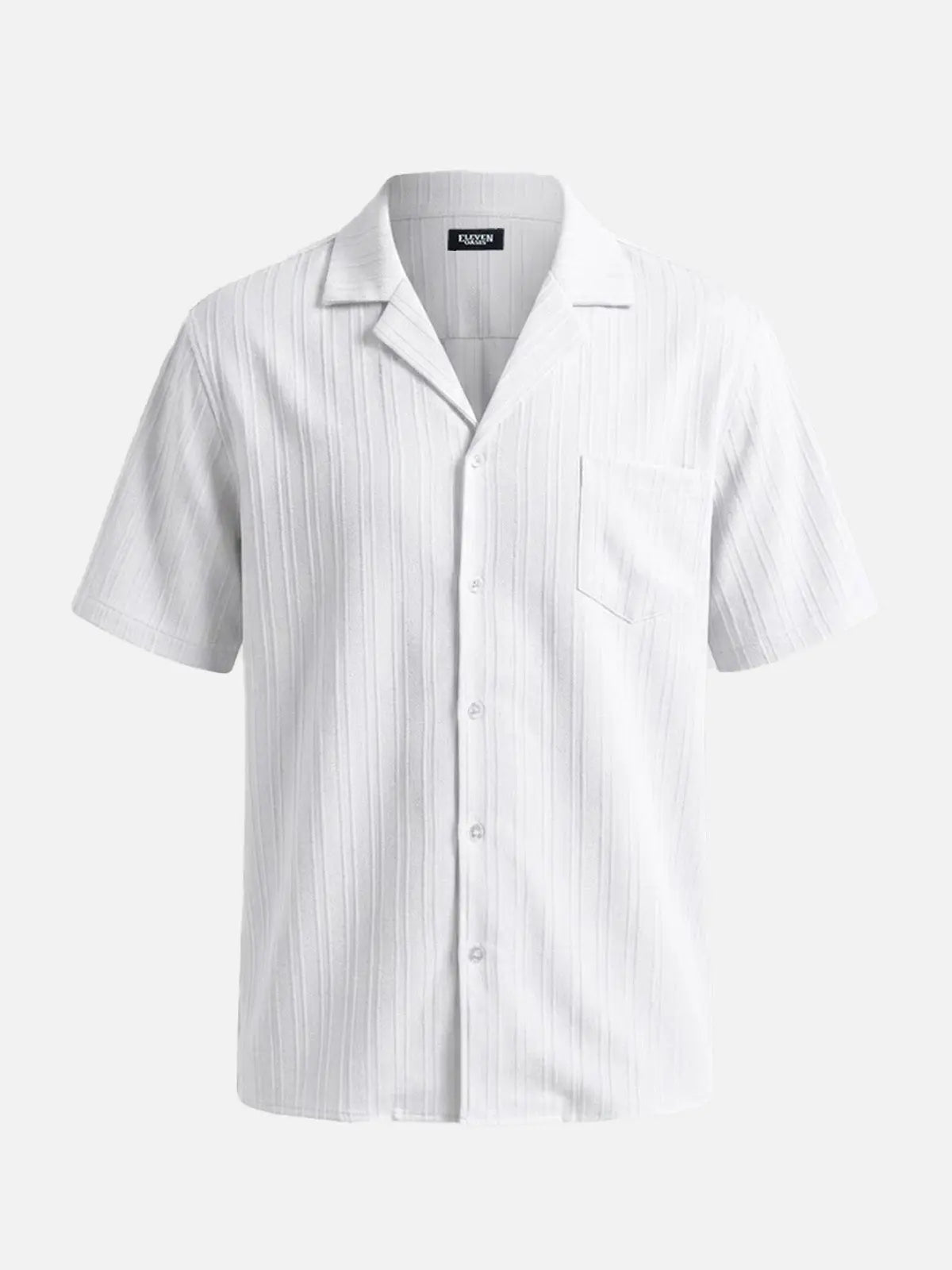 Men's Textured Camp Collar Short Sleeve Shirt ElevenOasis