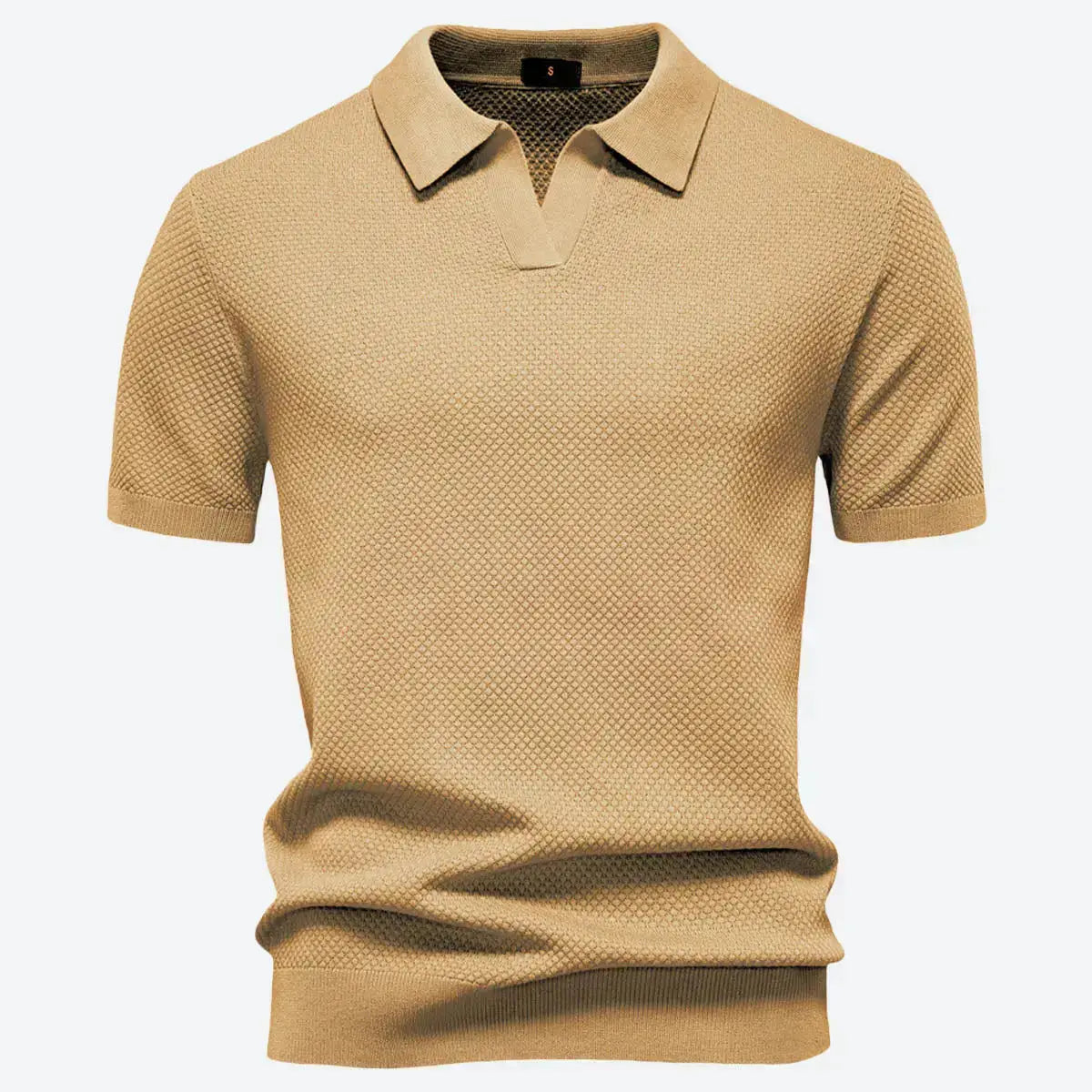 Men's Textured Knit Polo Short Sleeve Shirt ElevenOasis