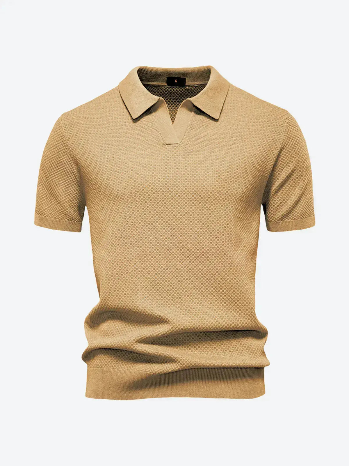 Men's Textured Knit Polo Short Sleeve Shirt ElevenOasis