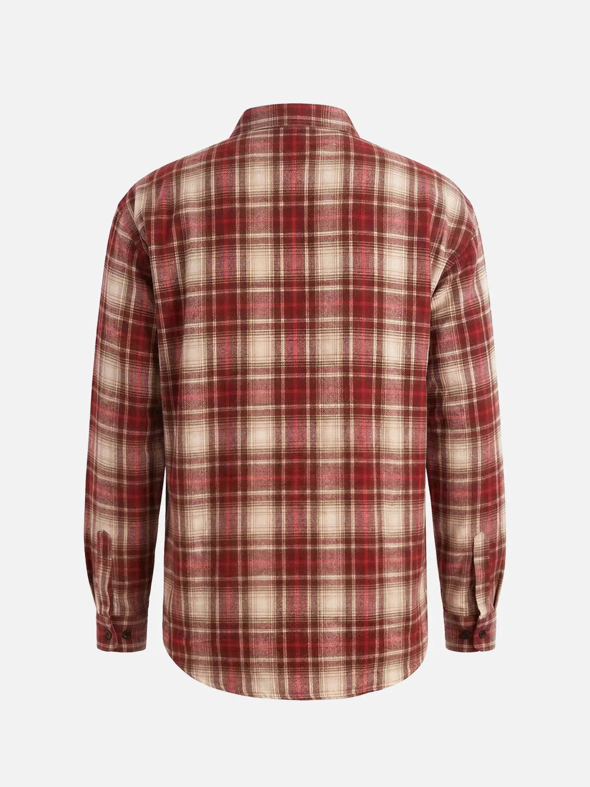 Men's Brushed Heritage Plaid Single Pocket Long Sleeve Shirt Eleven Oasis