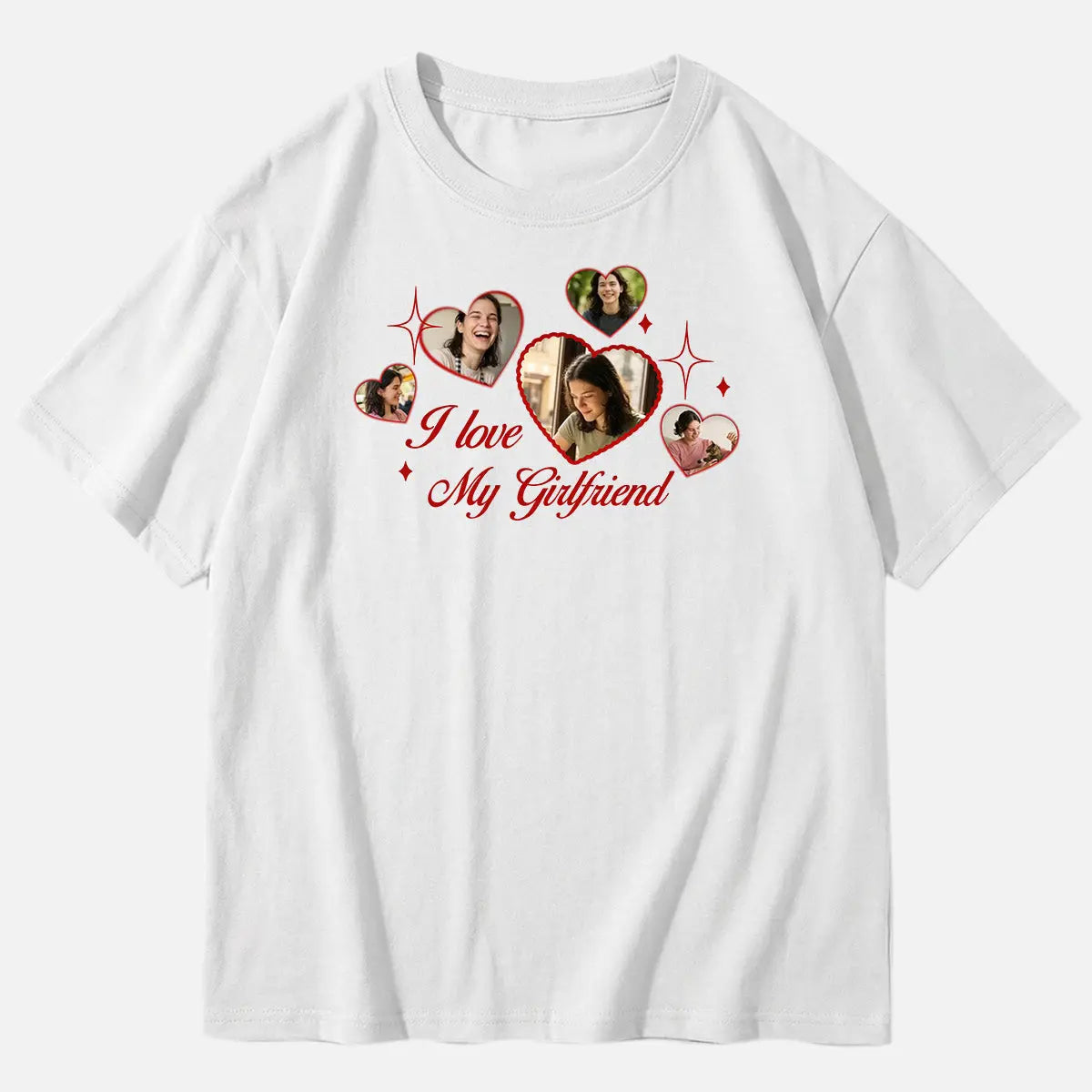 Custom Love Photo Cotton Short Sleeve T-Shirt Eleven Oasis