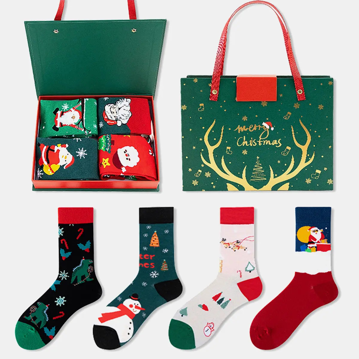 Christmas Socks Gift Set (4 Pairs) ElevenOasis