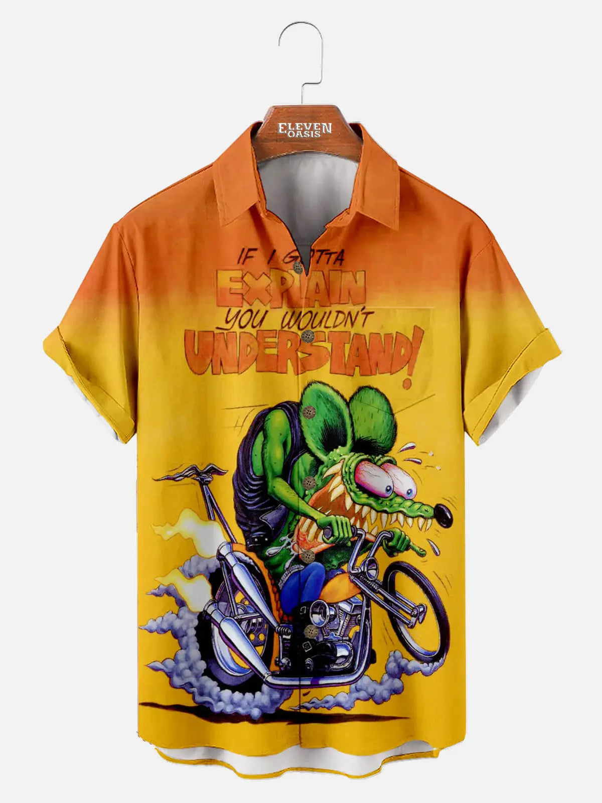 Men's Car Anime Rat Fink Series Short Sleeve Shirt Eleven Oasis