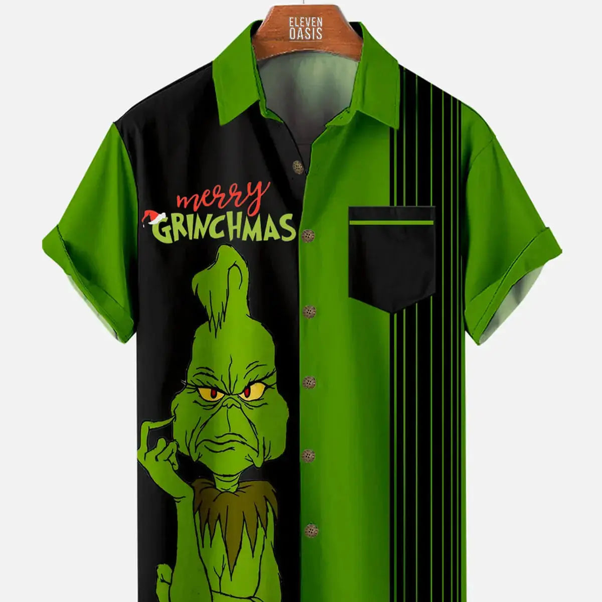 Merry Grinches Men's Short Sleeve Casual ShirtMens short sleeve shirts Big and tall Mens shirts Short sleeve shirts for men Mens 4xl shirts Casual short sleeve shirts