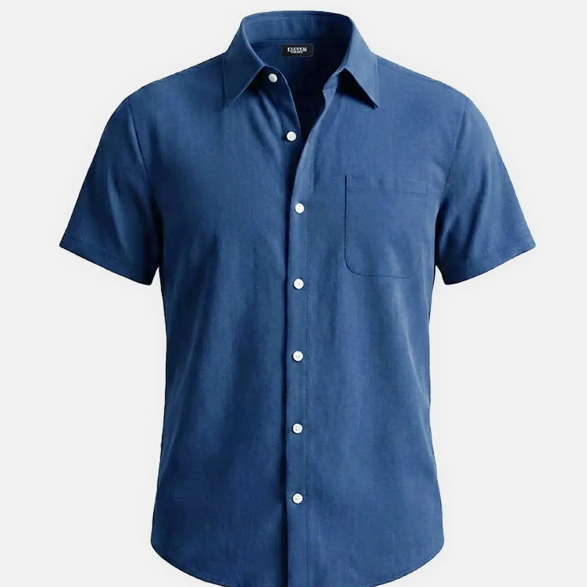 Men's Classic Solid Button Down Short Sleeve Shirt ElevenOasis