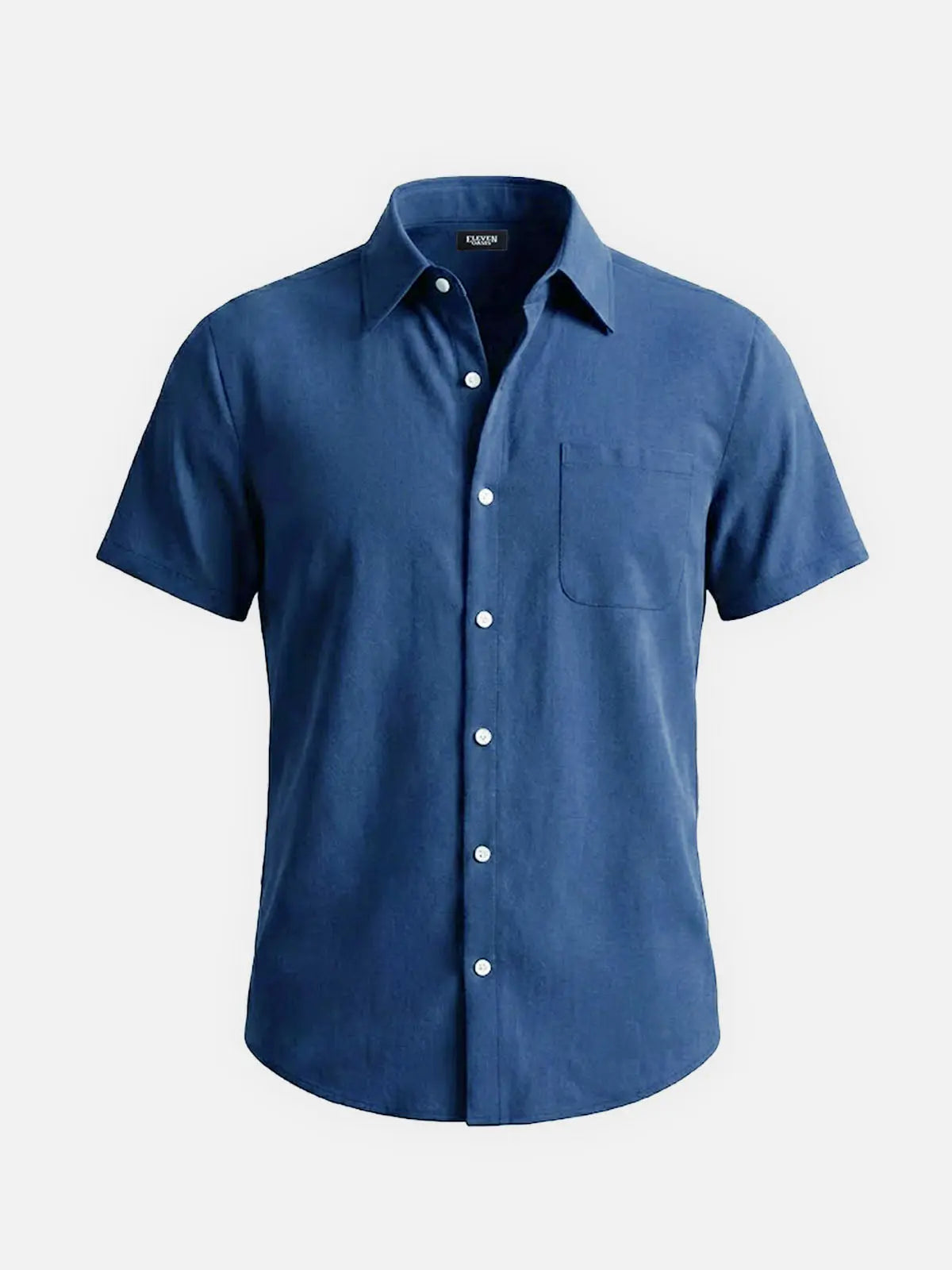 Men's Classic Solid Button Down Short Sleeve Shirt ElevenOasis