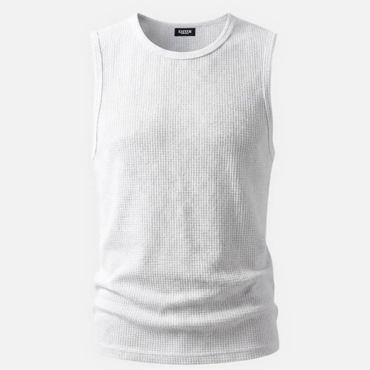 Men's Waffle Knit Crew Neck Tank Top Eleven Oasis