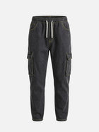 Men's Cargo Pocket Drawstring Denim Jogger Pants