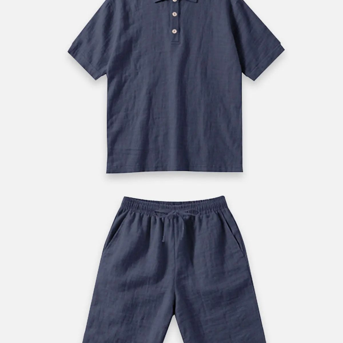 Men's Linen Blend Polo Short Set ElevenOasis