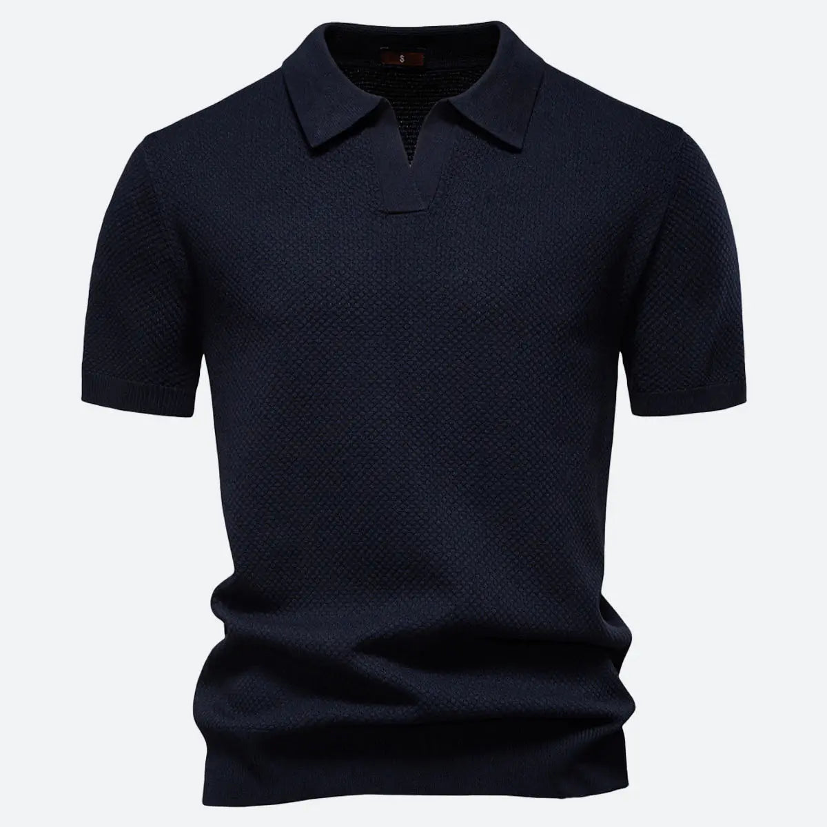 Men's Textured Knit Polo Short Sleeve Shirt ElevenOasis