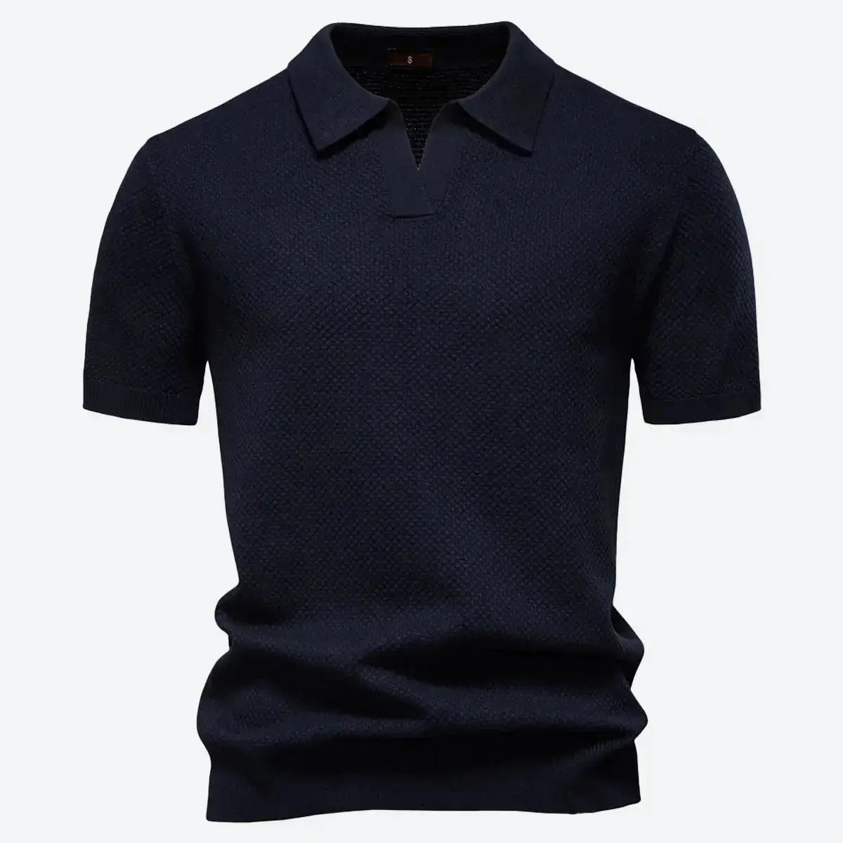 Men's Textured Knit Polo Short Sleeve Shirt ElevenOasis