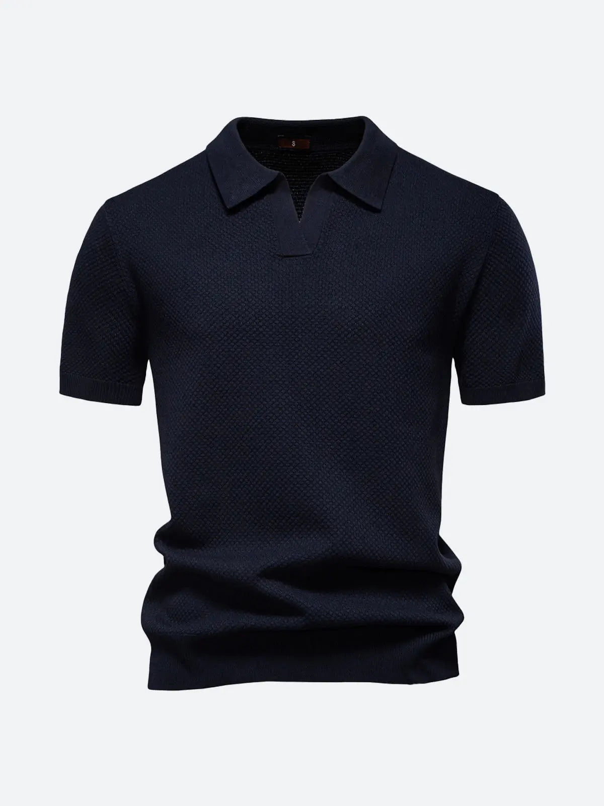 Men's Textured Knit Polo Short Sleeve Shirt ElevenOasis
