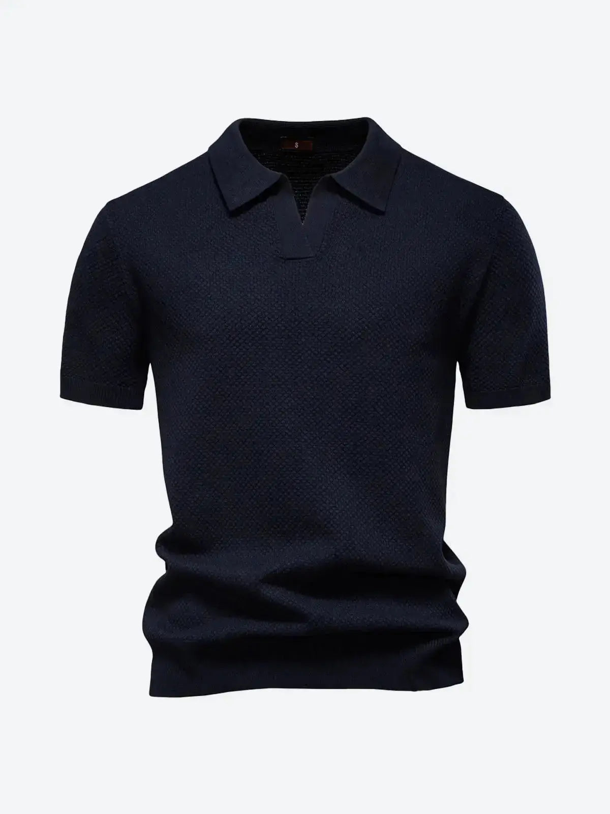 Men's Textured Knit Polo Short Sleeve Shirt ElevenOasis