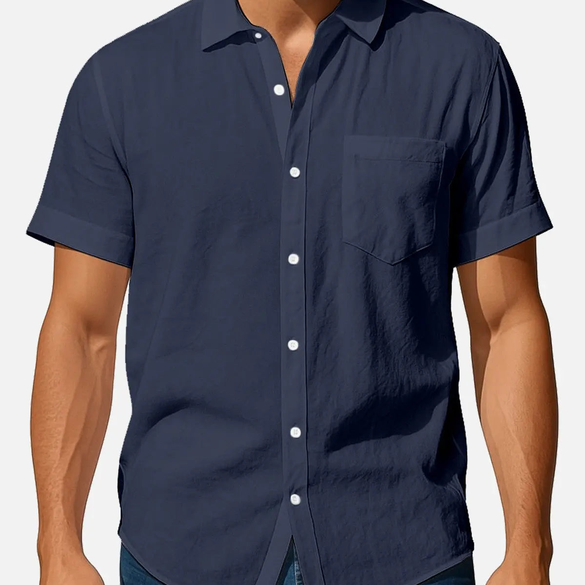 Men's Classic Linen Blend Short Sleeve Shirt Eleven Oasis