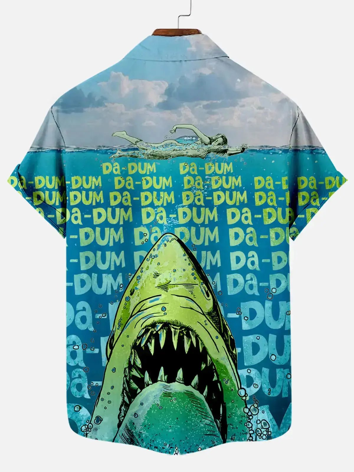 Hawaiian Great White Shark Pattern Men's Short Sleeve TopMens short sleeve shirts Big and tall Mens shirts Short sleeve shirts for men Mens 4xl shirts Casual short sleeve shirts