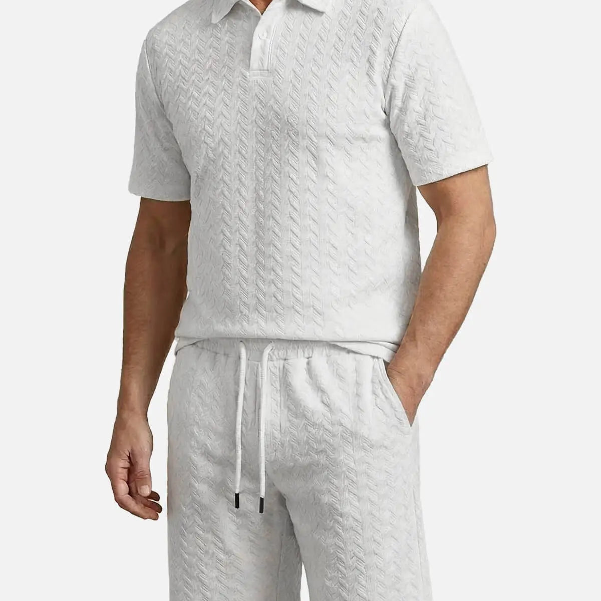 Men's Slim Fit Short Sleeve Polo & Shorts Set Eleven Oasis