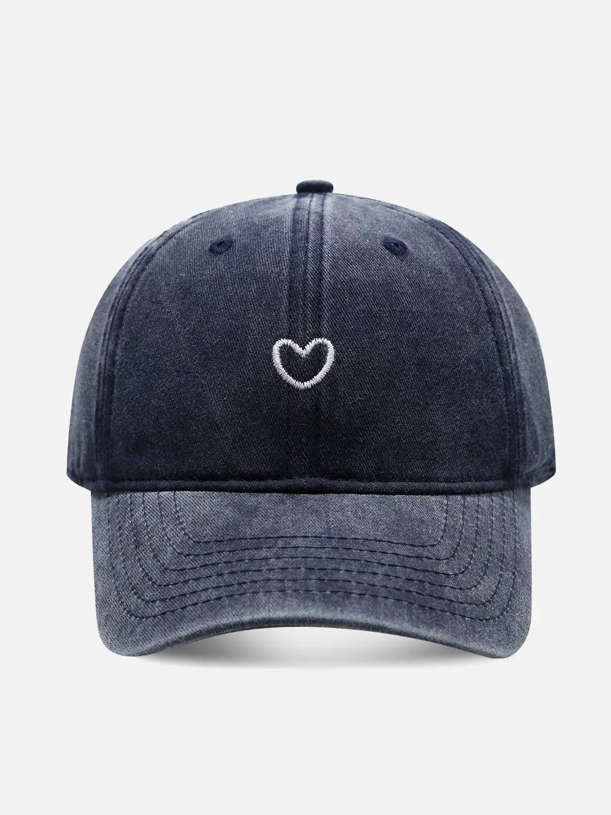 Heart Washed Cotton Baseball Cap ElevenOasis