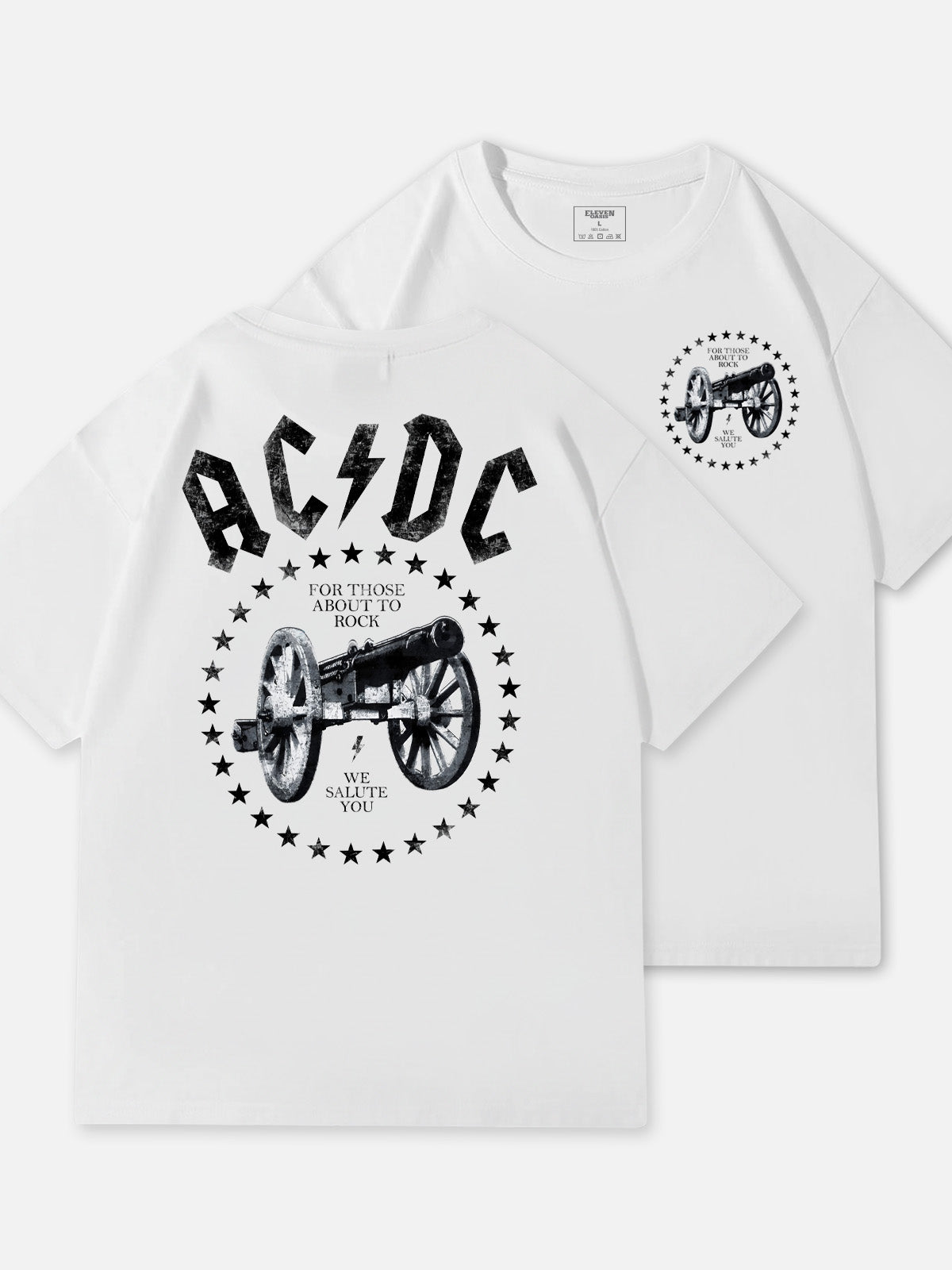 AC/DC For Those About to Rock Vintage Band Cotton T-Shirt Eleven Oasis