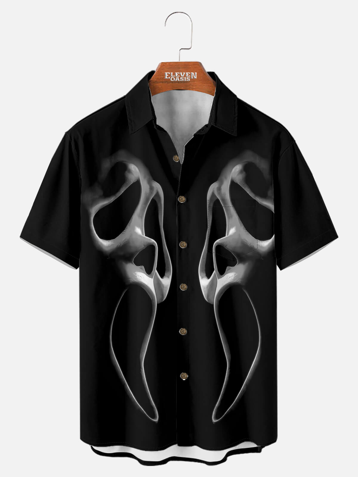 Men's Ghost Face Horror Short Sleeve Shirt Eleven Oasis