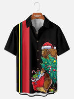 Tall Men's Bigfoot Christmas Tree Short Sleeve Shirt ElevenOasis