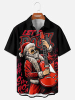 Men's Rockin' Santa Let's Rock Christmas Short Sleeve Shirt Eleven Oasis