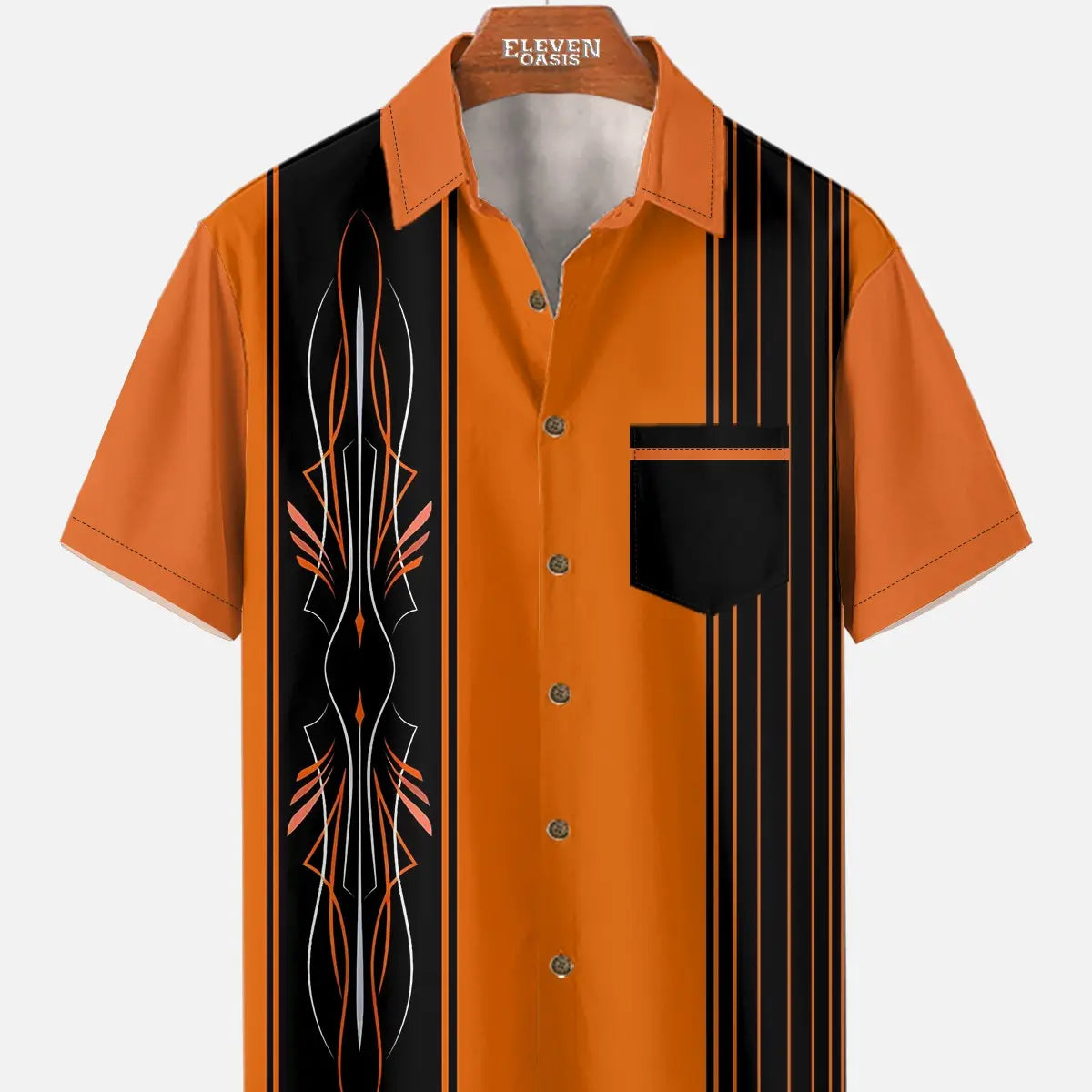 Men's Automotive Stripe Short Sleeve Shirt ElevenOasis