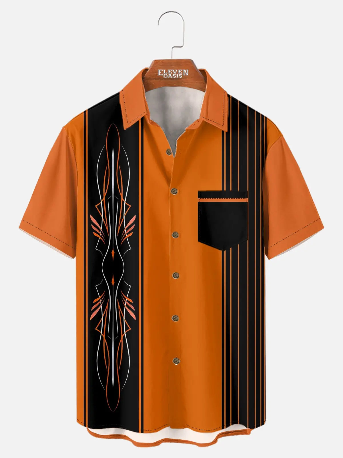 Men's Automotive Stripe Short Sleeve Shirt ElevenOasis