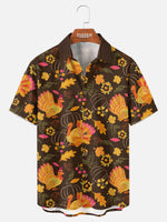 Tall Men's Thanksgiving Turkey All Over Print Short Sleeve Shirt Eleven Oasis