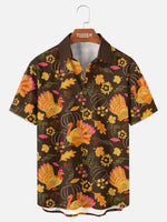Tall Men's Thanksgiving Turkey All Over Print Short Sleeve Shirt ElevenOasis