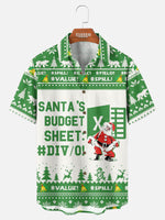 Tall Men's Santa's Excel Budget Fail Christmas Short Sleeve Shirt Eleven Oasis