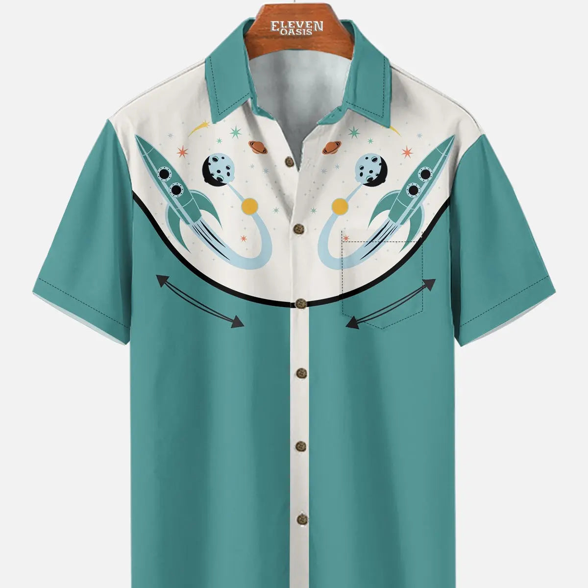 Men's Atomic Western Space Short Sleeve Shirt ElevenOasis